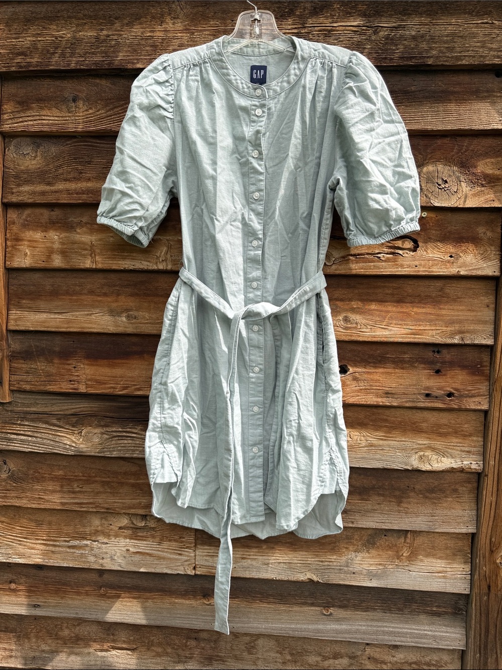 Gap linen cotton Blend dress with pockets and belt